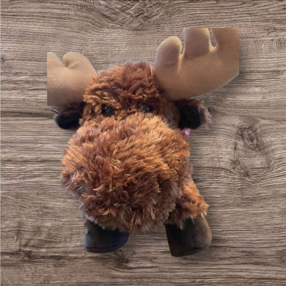 NEW Aurora Kids World Laying Moose Plush Stuffed Animal Toy Brown Tan Antlers - Picture 16 of 16